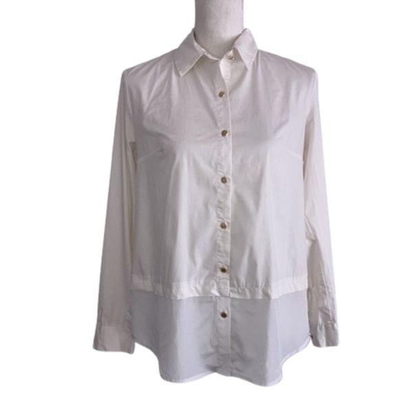 ANNE KLEIN long sleeved button down shirt collared Cotton Stretch - Picture 1 of 11